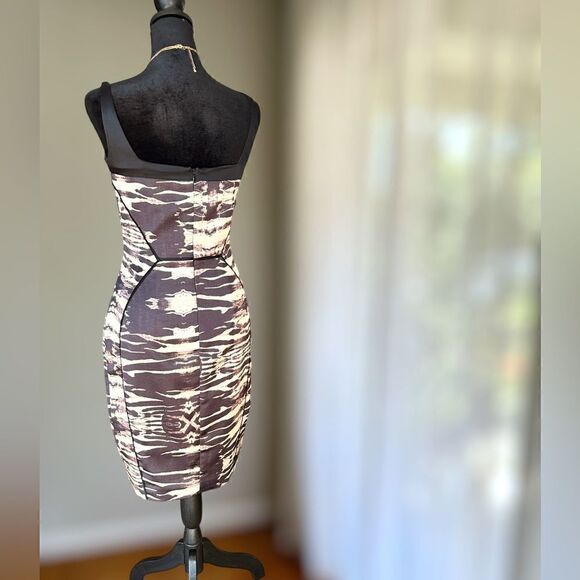 JAYGODFREY Zebra Animal Print Square Neck Dress Size 4 - Picture 3 of 15